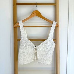 Textured Lace Up Top Zara S NWT